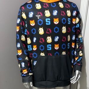 Colorful Graphic Hoodie with Doge Print (TAKEDOWN brand)